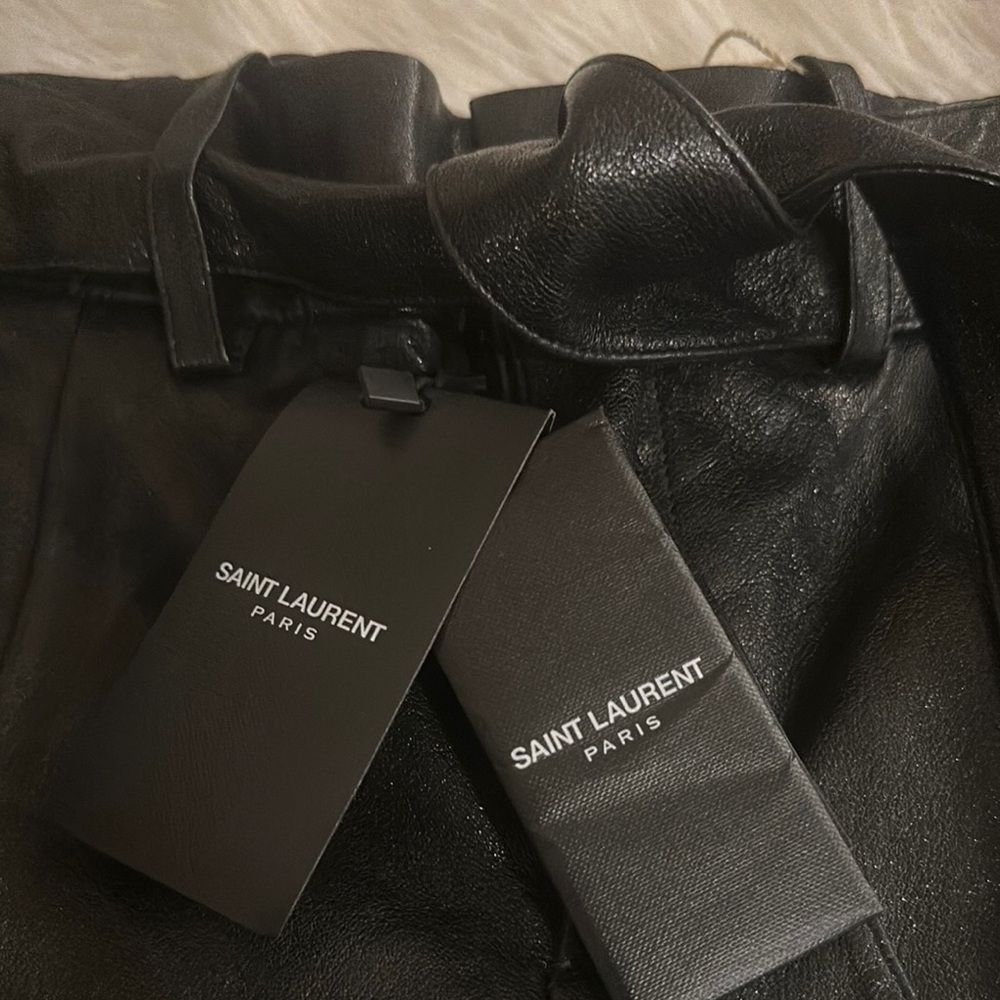 Saint Laurent Leather Bermuda Shorts – Black – EU 40 – NWT - Picture 2 of 11